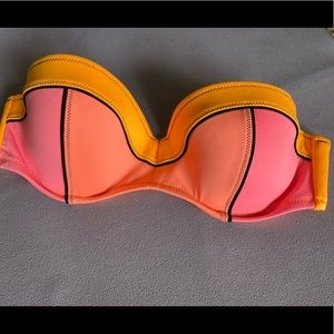 Neon strapless bikini top (comes with straps)